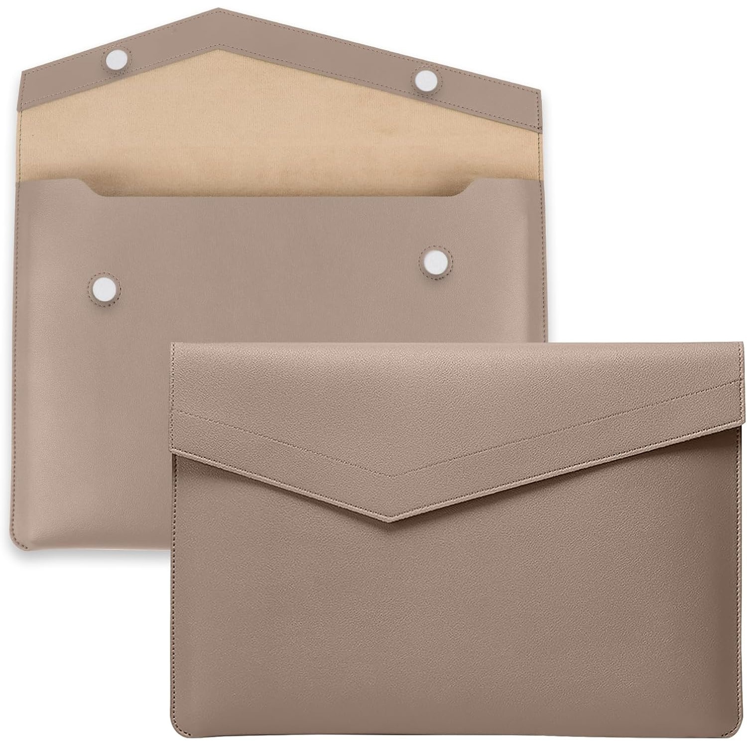 Husa Eleganta Laptop 11-16 Inch, Piele PU, Maro Deschis