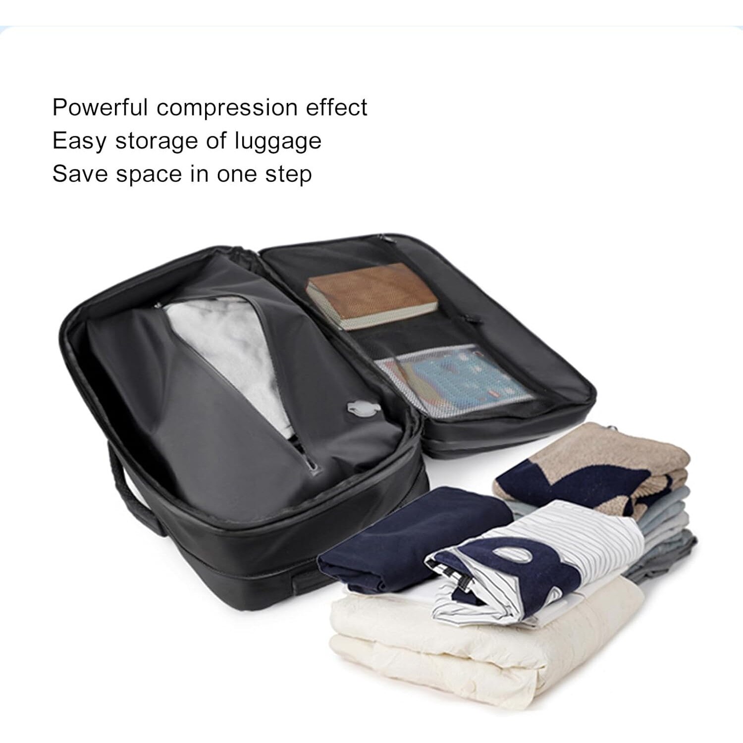 Rucsac Vacuum Compresie 36L-55L cu Pompa, Extensibil, Port Incarcare