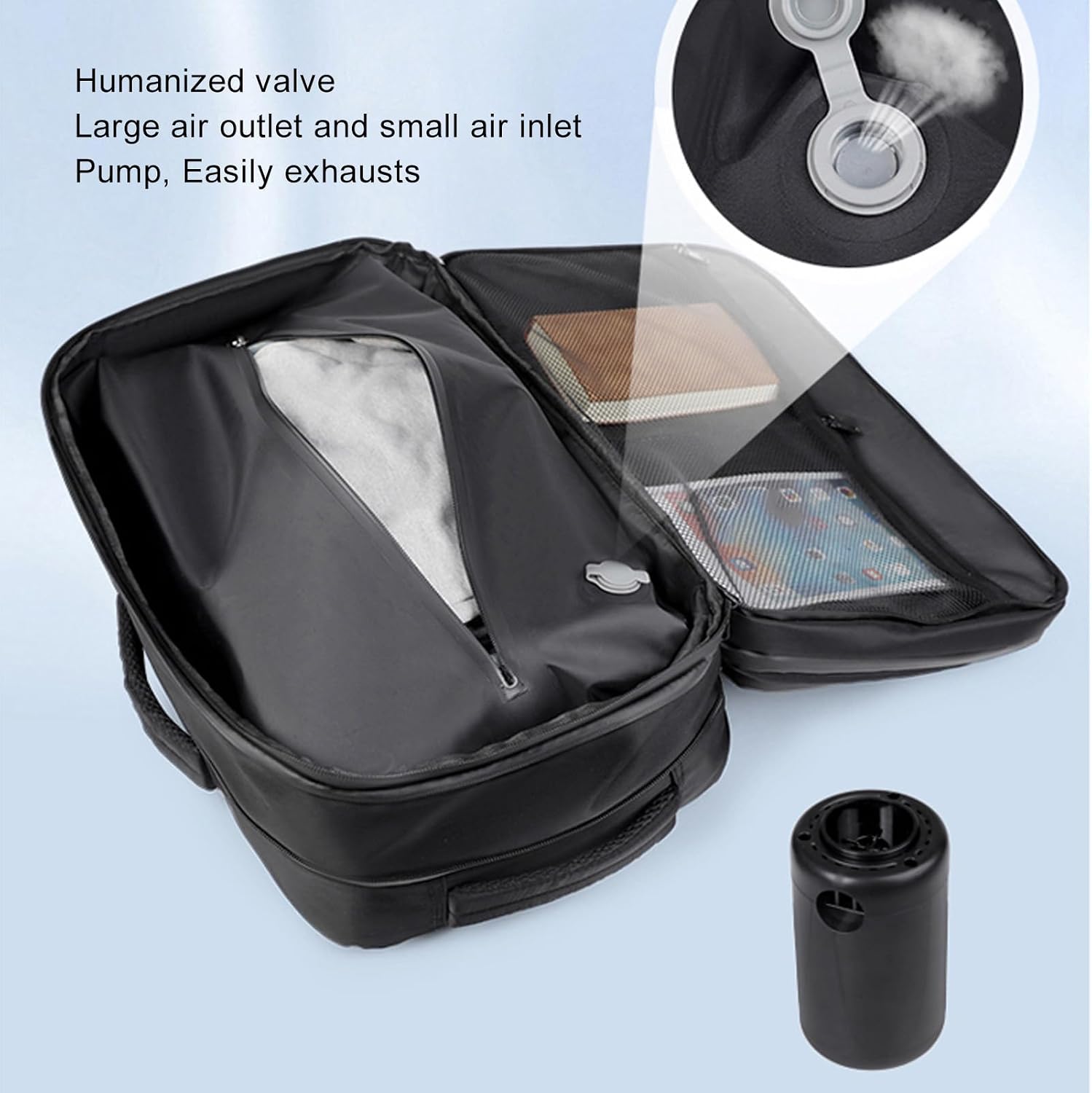 Rucsac Vacuum Compresie 36L-55L cu Pompa, Extensibil, Port Incarcare