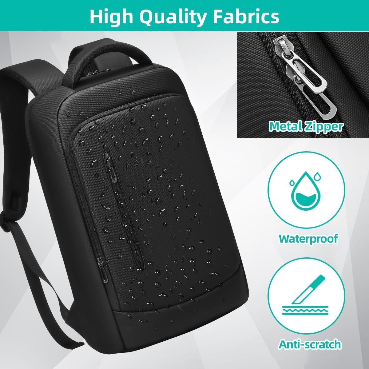 Rucsac Laptop Barbati 15.6" Business, Impermeabil, Negru
