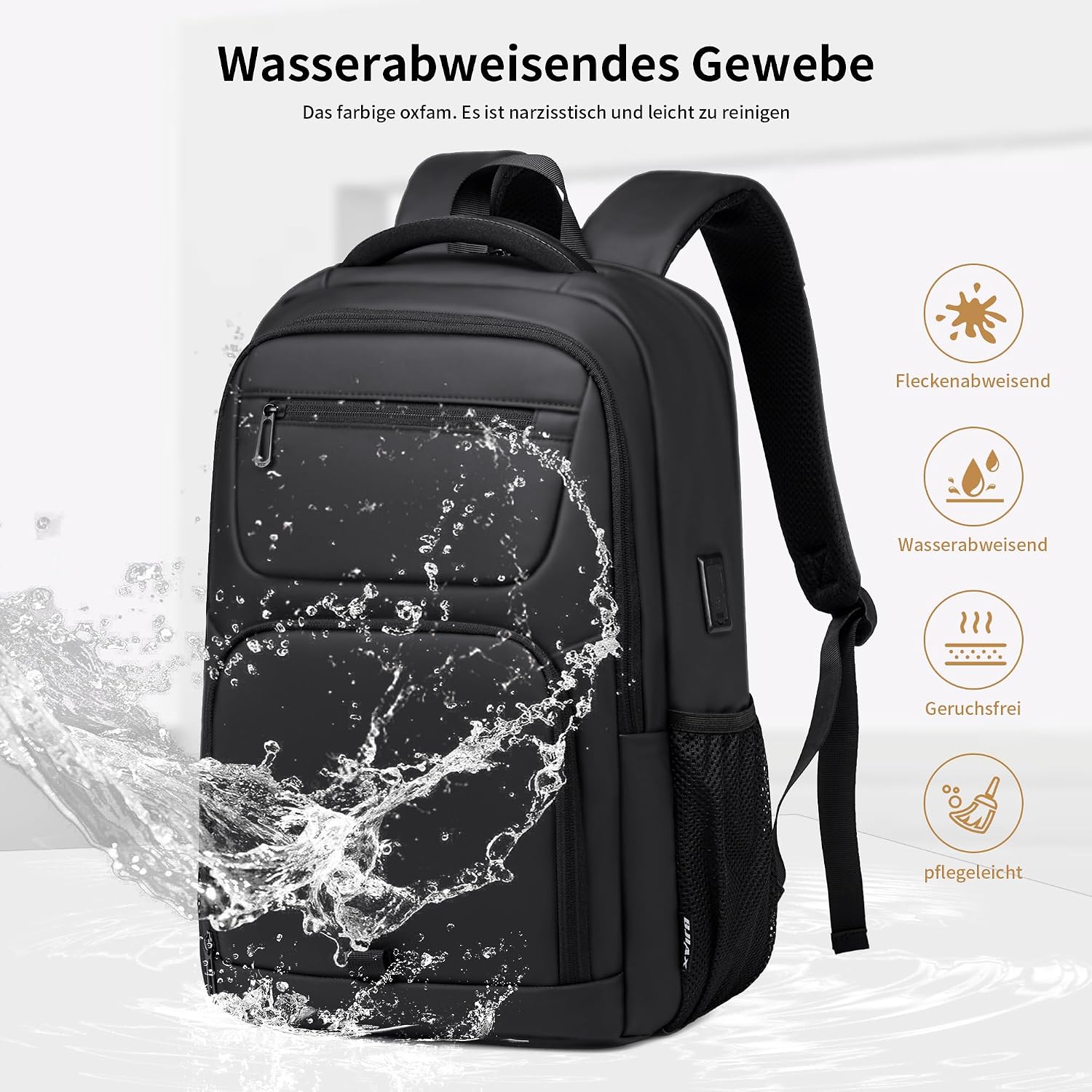 Rucsac Laptop Business 35L Negru, Incarcare USB, Impermeabil, pentru 16 inch