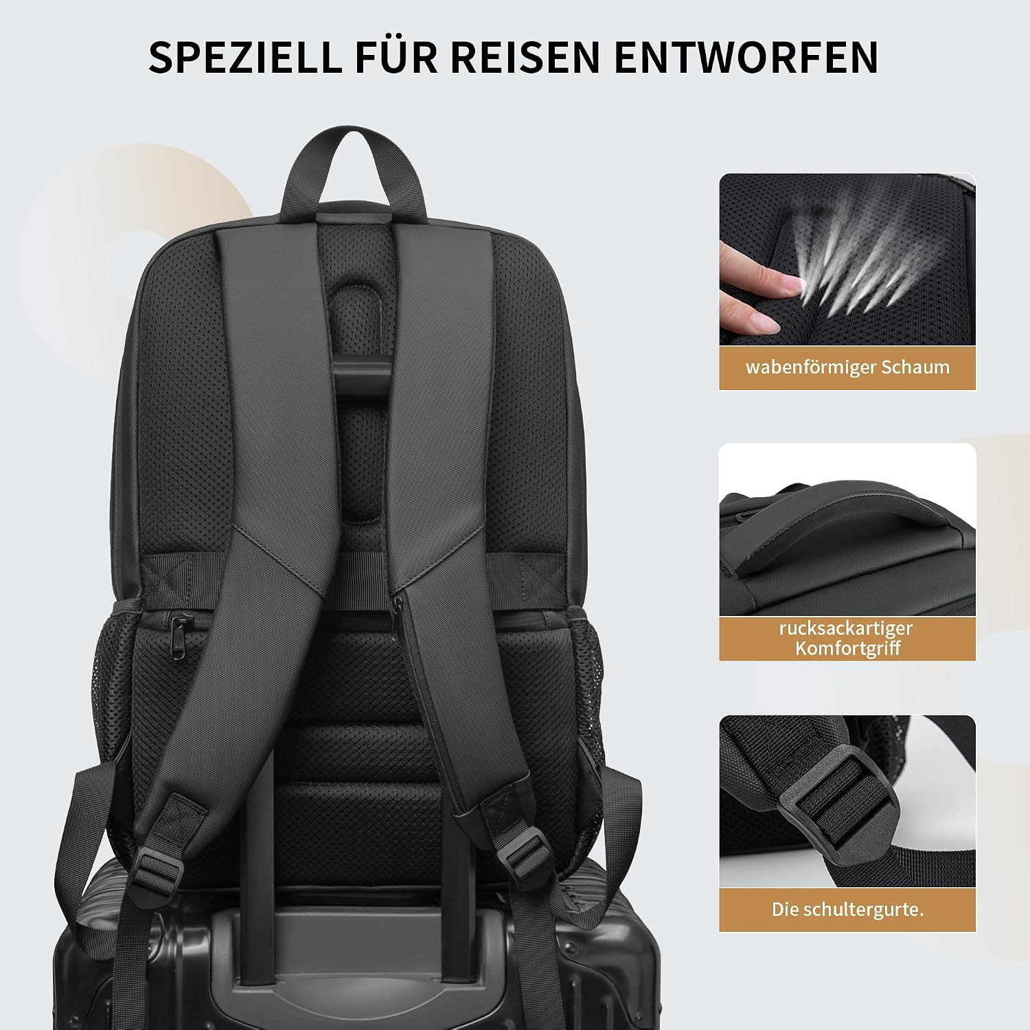 Rucsac Laptop Business 35L Negru, Incarcare USB, Impermeabil, pentru 16 inch