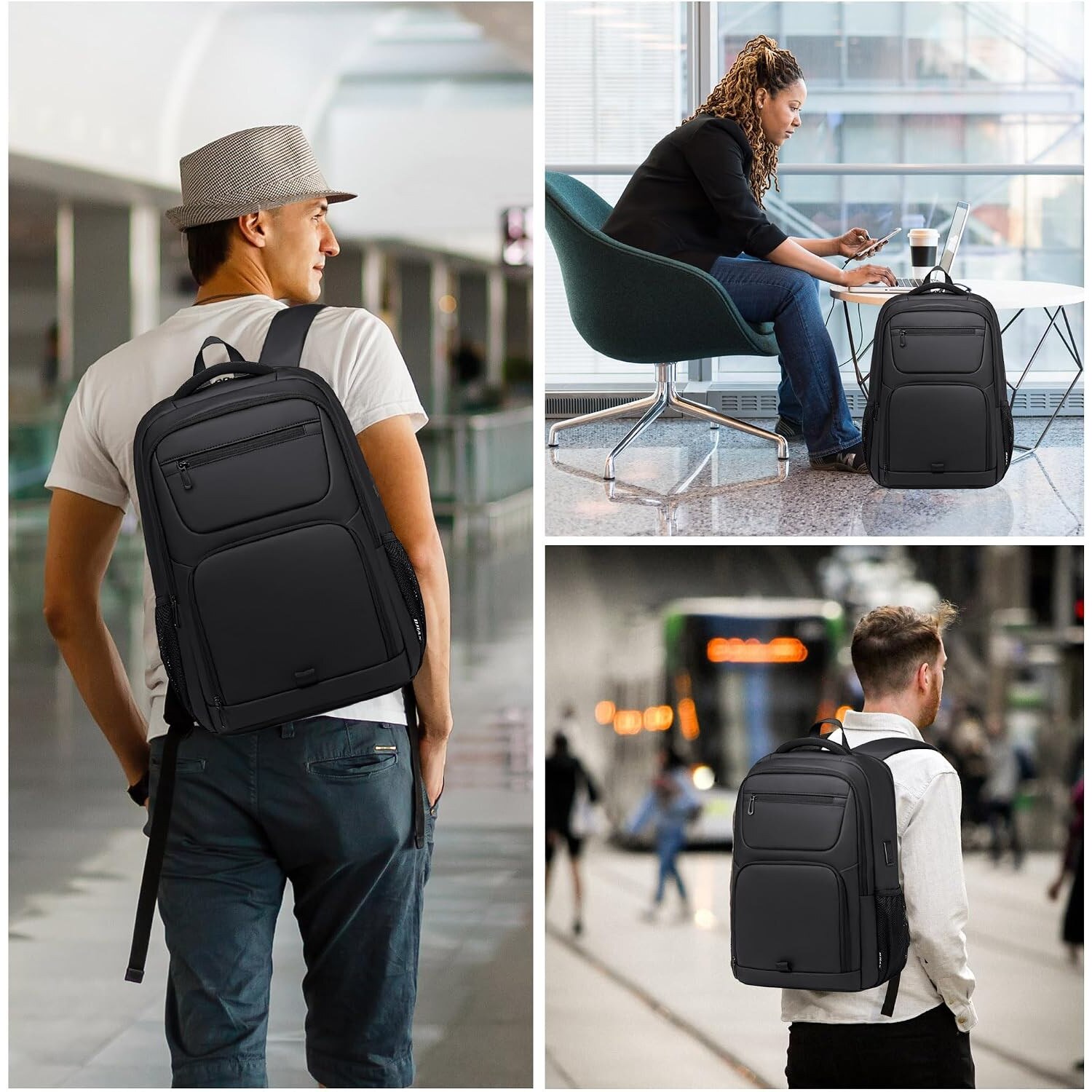 Rucsac Laptop Business 35L Negru, Incarcare USB, Impermeabil, pentru 16 inch