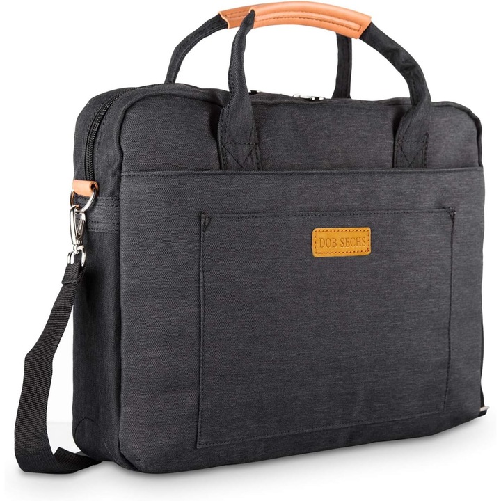 Geanta Laptop 15-15.6 Inch, Eleganta, Negru, Protectie Maxima