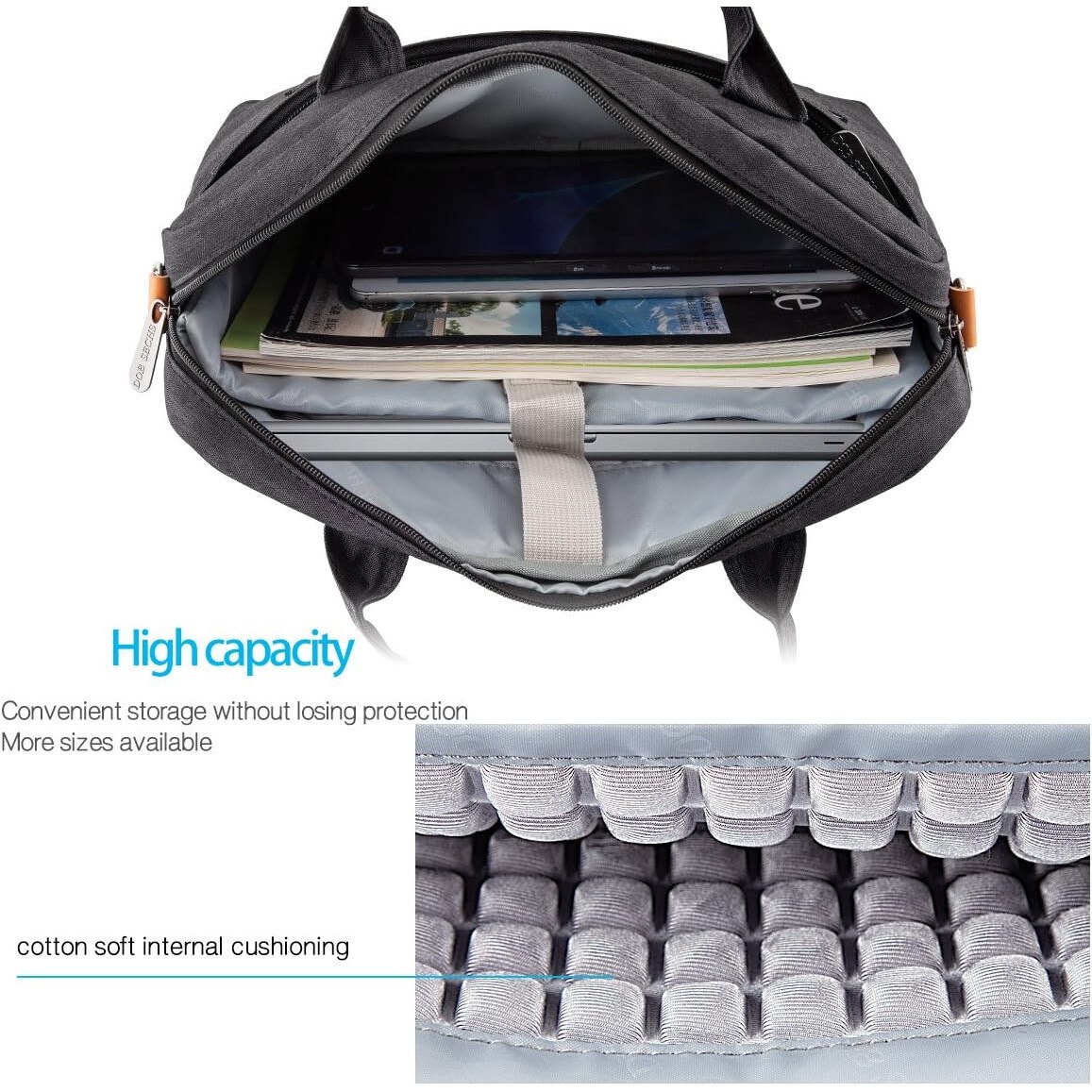 Geanta Laptop 15-15.6 Inch, Eleganta, Negru, Protectie Maxima