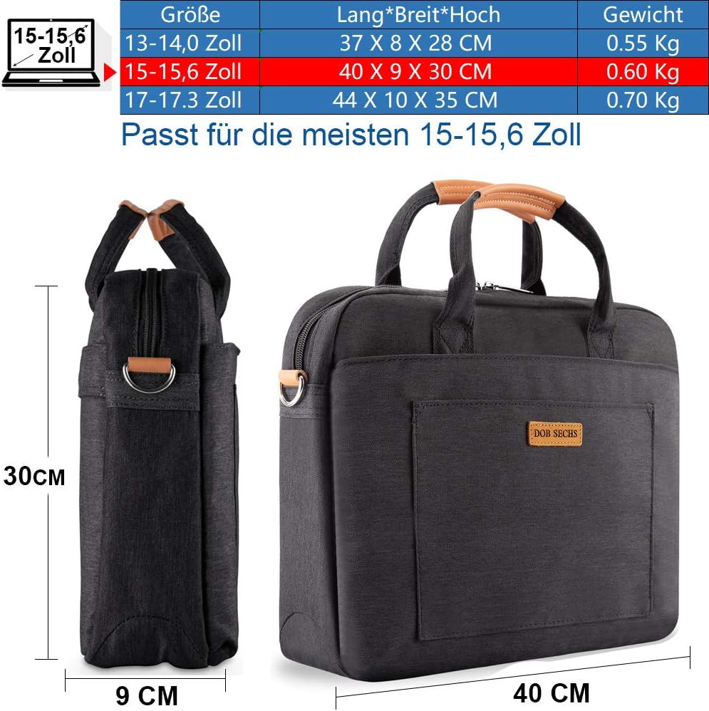 Geanta Laptop 15-15.6 Inch, Eleganta, Negru, Protectie Maxima