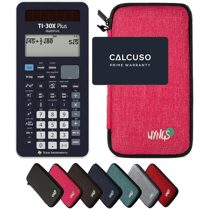 Научен калкулатор TI-30X Plus MathPrint с розов калъф WYNGS