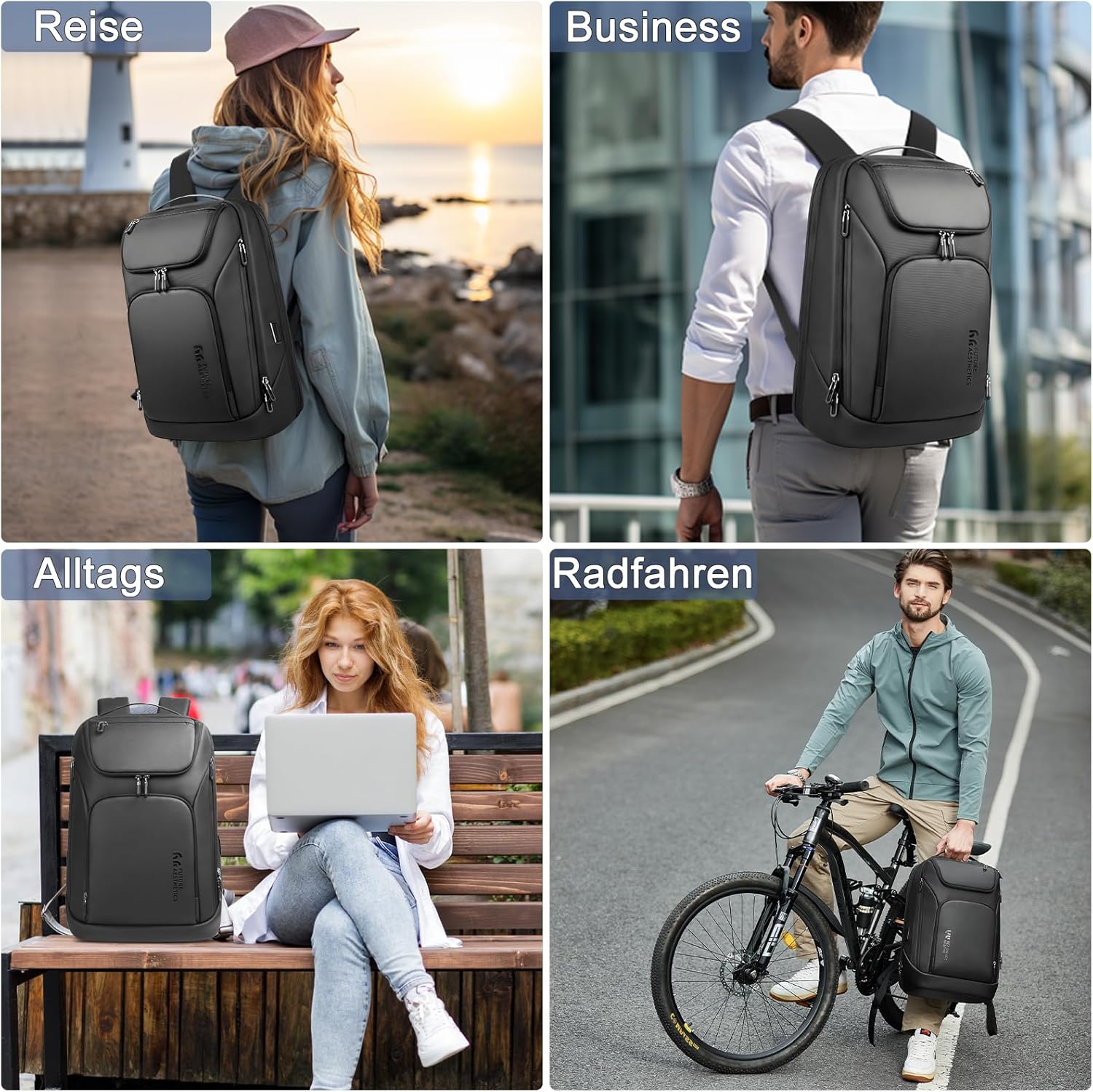 Rucsac Laptop Barbati 30L Impermeabil 17.3" cu Port USB