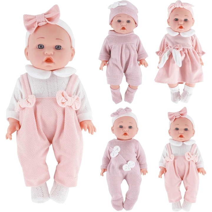 Set 4 Haine Papusi Nou-Nascute 22-30 cm
