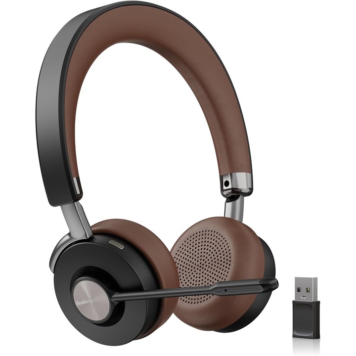 Bluetooth слушалки с микрофон, 32 часа живот на батерията, USB донгъл