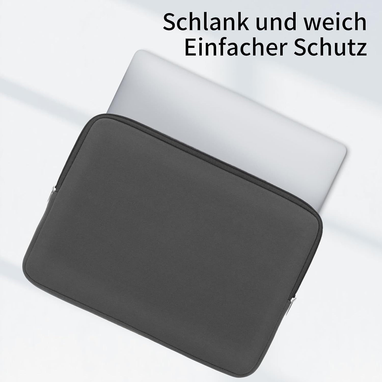 Husa laptop 14 inch, protectie neopren, captuseala moale, gri
