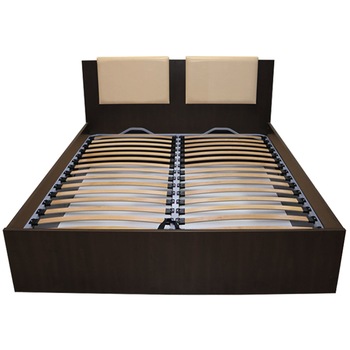 Pat Laguna 140x200 cm cu somiera metalica rabatabila, wenge Pat Laguna 140x200 cm cu somiera metalica rabatabila, wenge