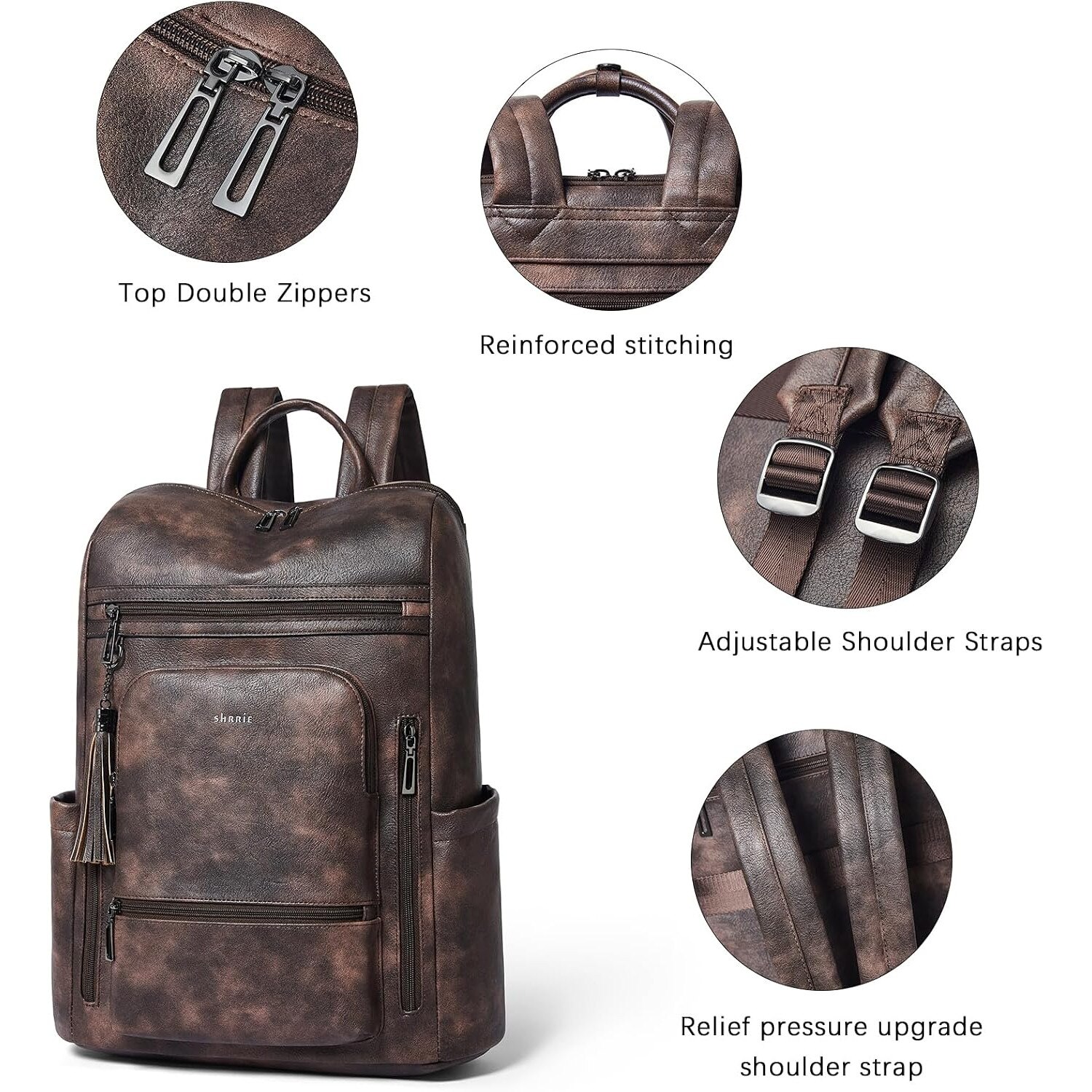Rucsac Laptop Mare Calatorie Piele Ecologica Impermeabil 17 Inch