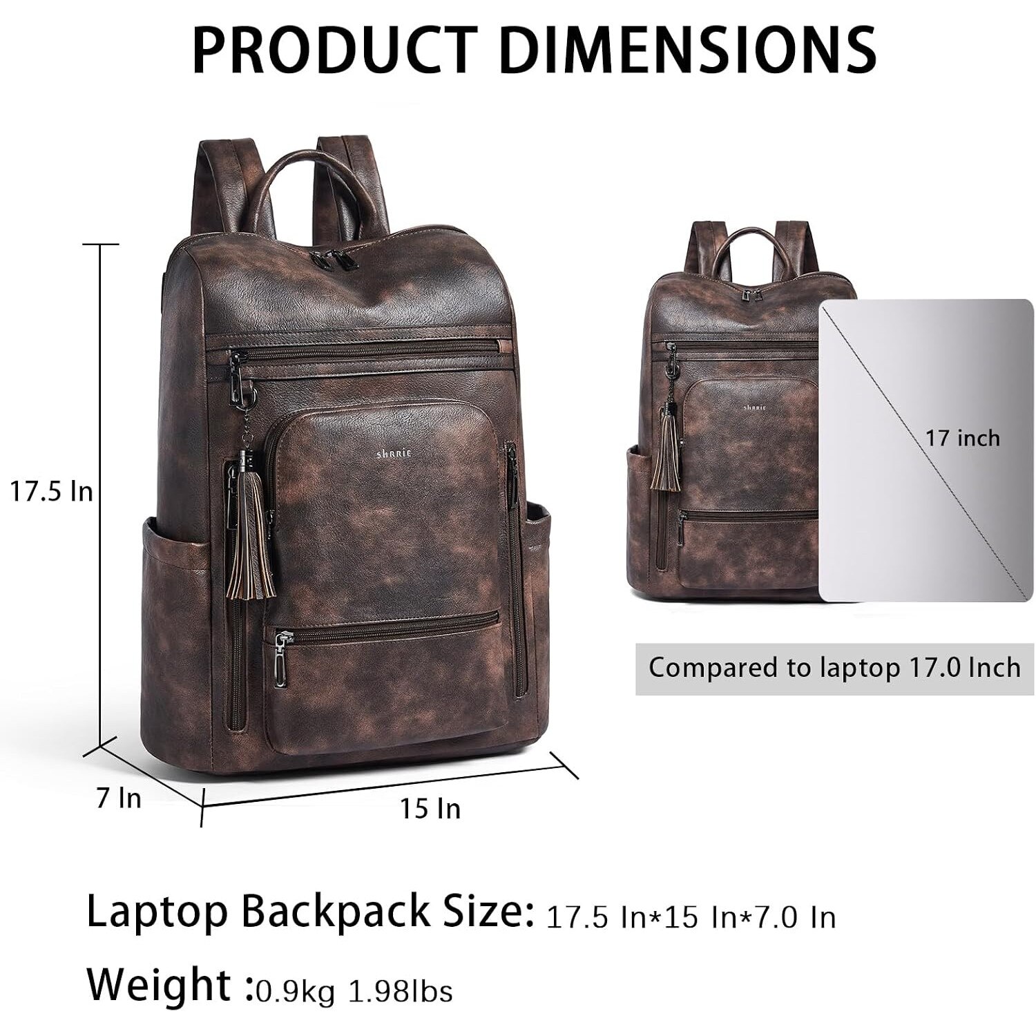 Rucsac Laptop Mare Calatorie Piele Ecologica Impermeabil 17 Inch