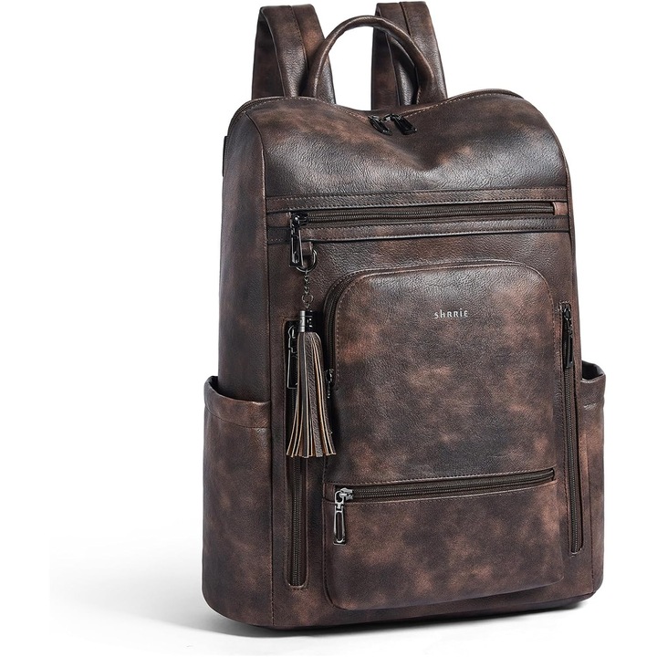 Rucsac Laptop Mare Calatorie Piele Ecologica Impermeabil 17 Inch