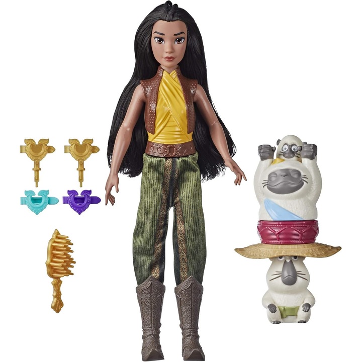 Set Coafura Raya si Ultimul Dragon - Papusa Fashion cu Accesorii