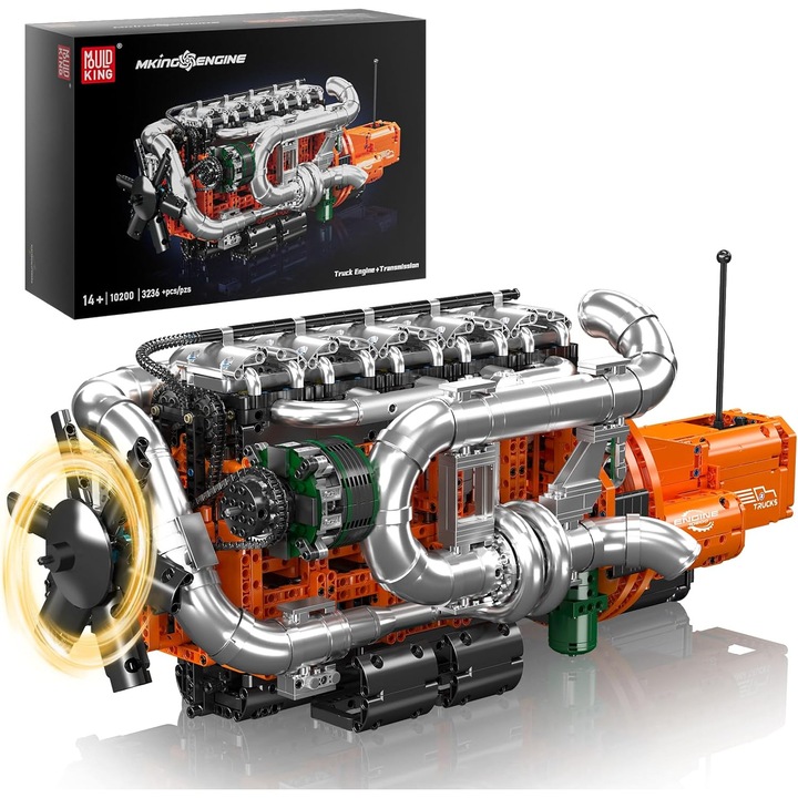 Mould King Motor V8 Tehnic - Blocuri de Constructie pentru Adulti (3472 Piese)