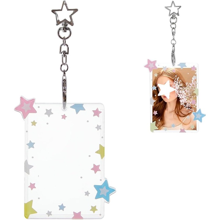 Suport Card Foto Kpop Acrilic cu Inel - Protectie si Stil