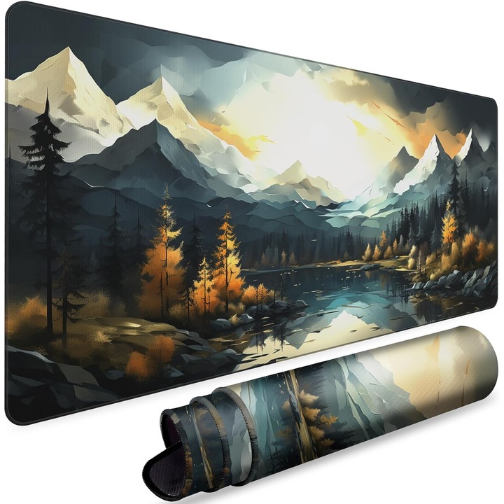 Mousepad Gaming XXL 90x40cm, Suprafata Neteda, Baza Anti-Alunecare