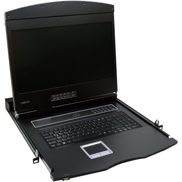 LogiLink KVM konzol LCD 19" TFT, német billentyűzet, 1U rack