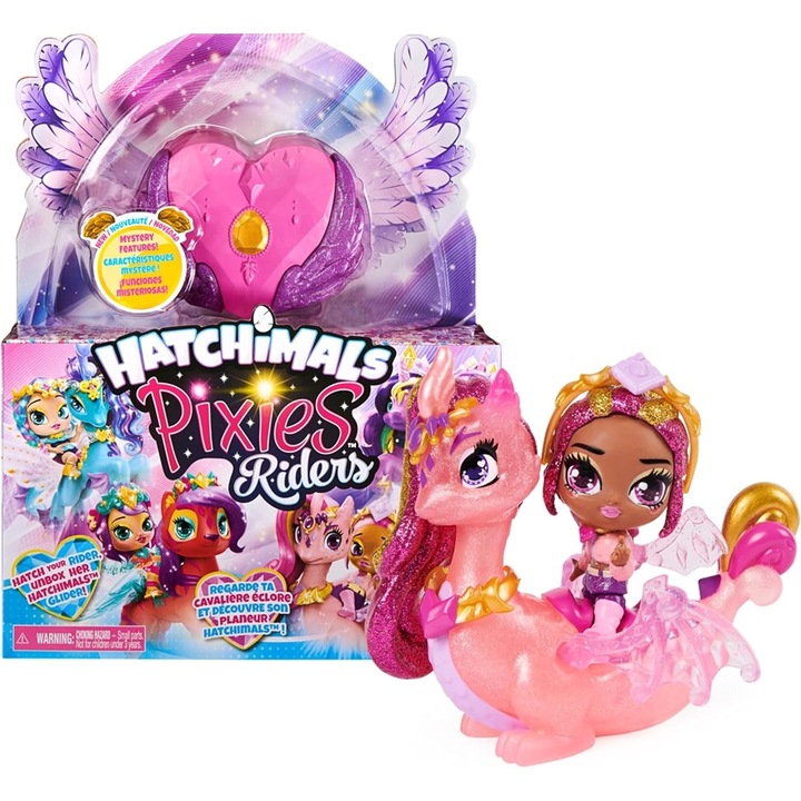 Hatchimals Pixies Riders: Mia Pixie & Unicornix - Figurine Colectionabila