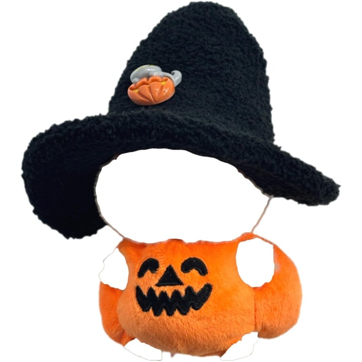 Costum Dovleac Halloween pentru Papusa 17 cm, Haine Plusate