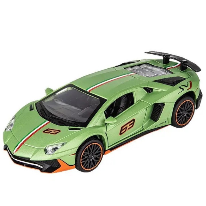 LP780 fröccsöntött (die-cast) autómodell 1:32, metálzöld, gyűjtői dísz