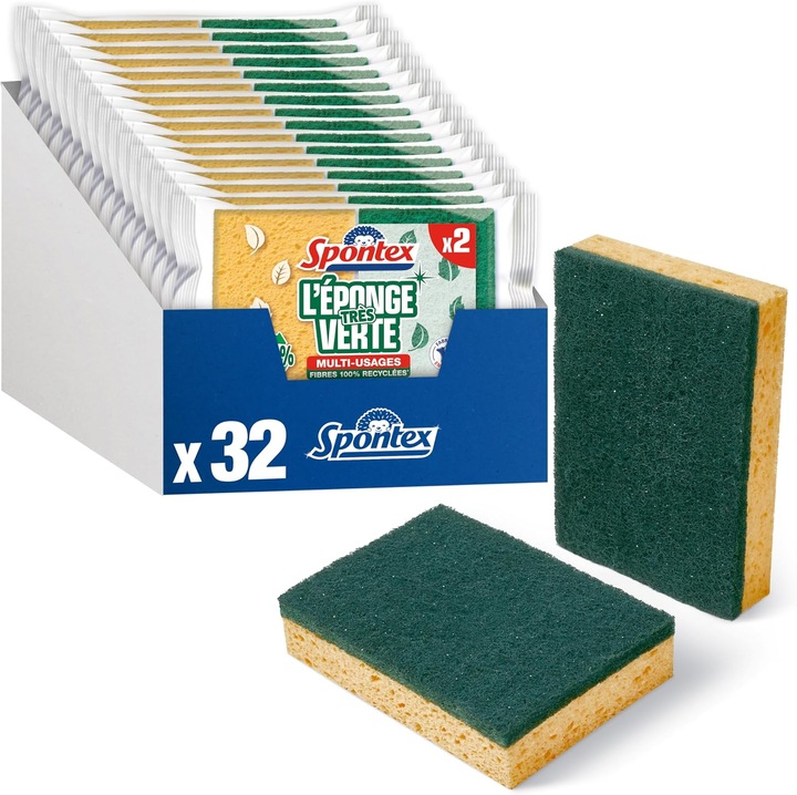 Bureti Spontex Ecologici - 2 buc. Fibre Reciclate, Curatare Eficienta