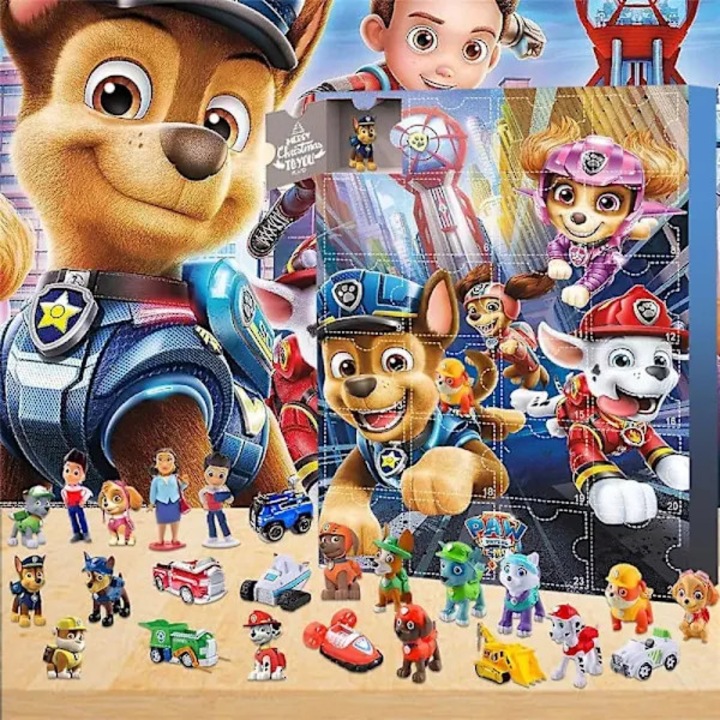 Calendar de Advent Paw Patrol PO-CJ-K0433-26-8-26-6550, set surpriza 24 de zile cu 24 de jucarii din rasina, Multicolor