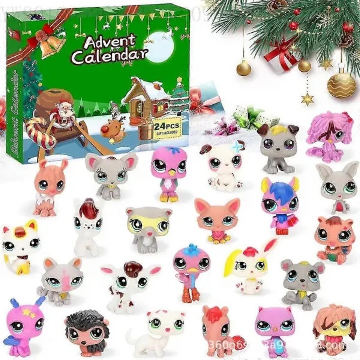Calendar Advent cu surprize, set 24 figurine anime din vinil PO-CJ-K0433-26-8-26-9309, Animal Garden C, 24 buc
