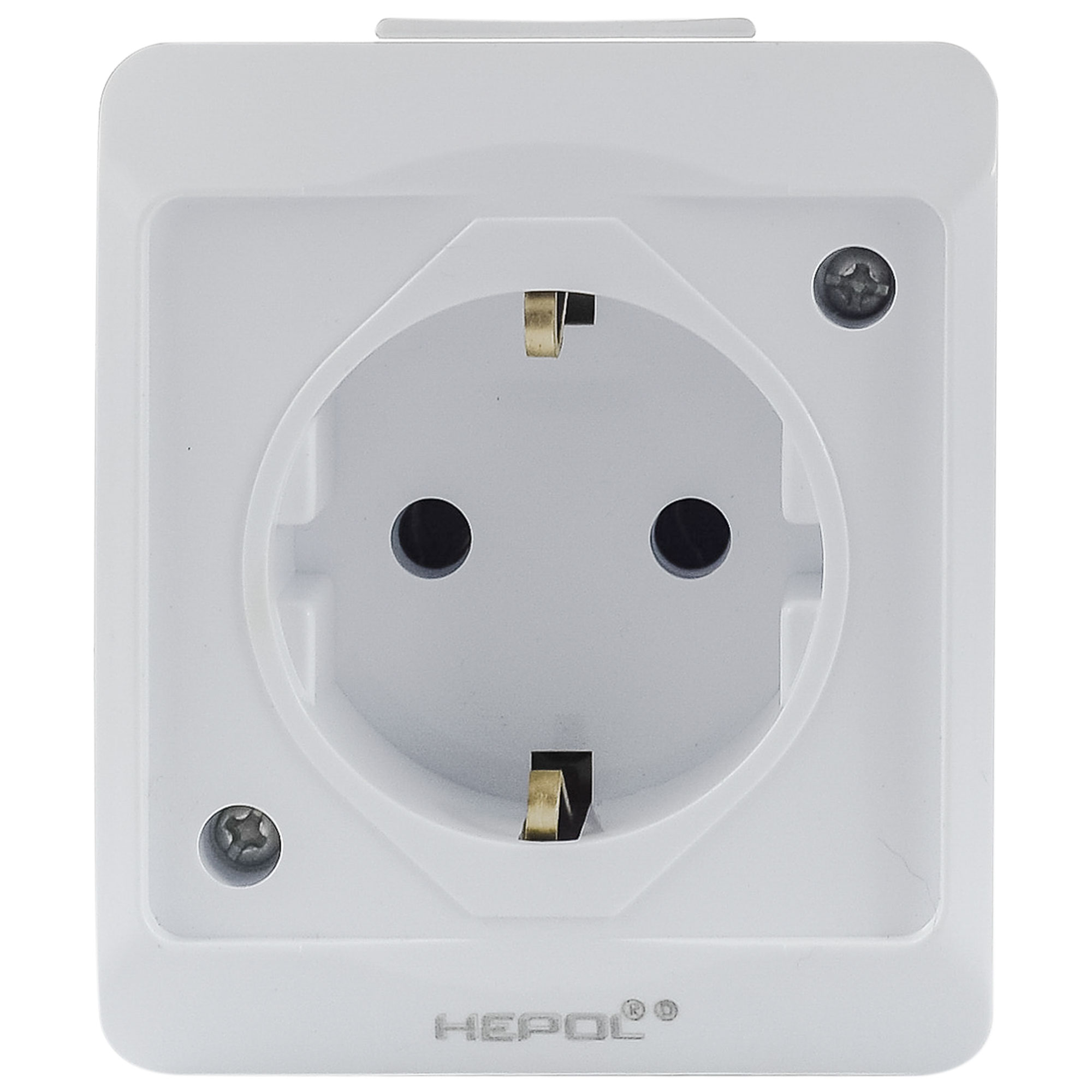 Priza simpla HEPOL PT, Aparent/PT, Alb