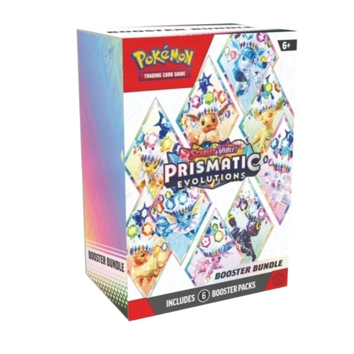 Pachet booster Pokemon Prismatic Evolutions, Booster Bundle, 6 pachete, multicolor