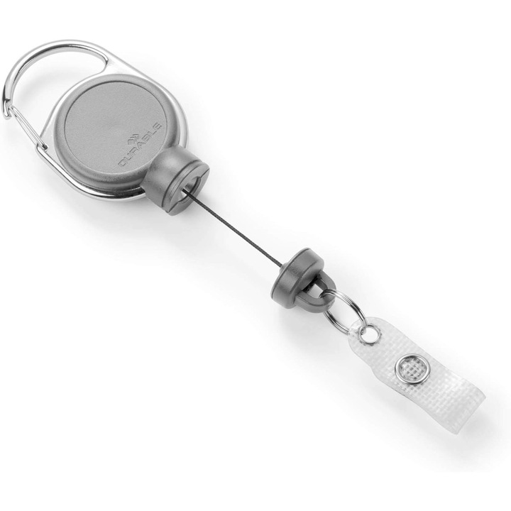 Suport Card ID Durabil cu Yo-Yo, 60 cm, Gri