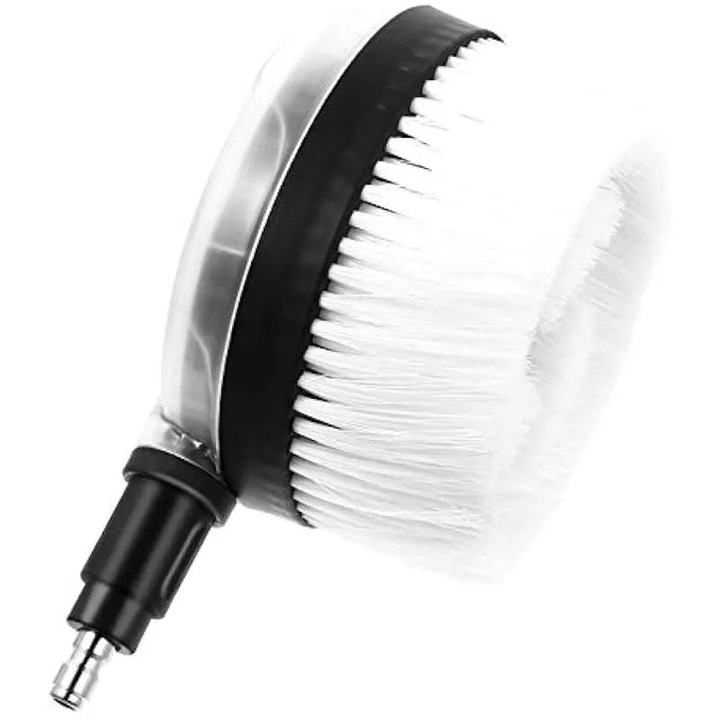 Perie de spalare auto de inalta presiune cu conector pivotant de 1/4, perie automata cu pulverizator de apa fabricata din plastic robust si otel inoxidabil, curatare fara efort care nu dauneaza vopselei