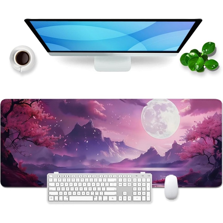 Подложка за мишка Gaming XL Cherry Blossom Розова 80x30см, Японско бюро