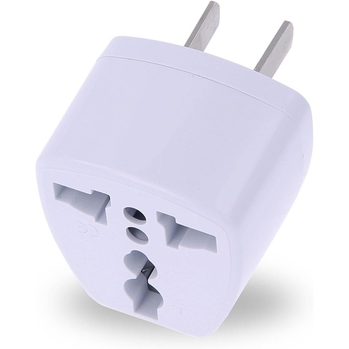 Adaptor Priza Universal Multinational pentru SUA, Canada, Mexic Tip A Alb