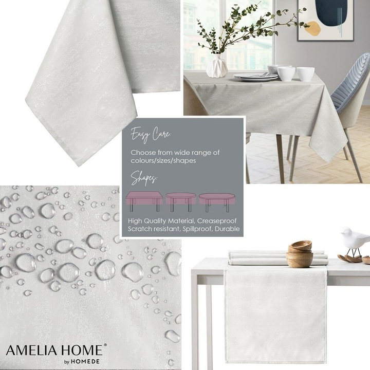 Ameliahome vesta asztalterítő modern dombornyomott 120x220, krém