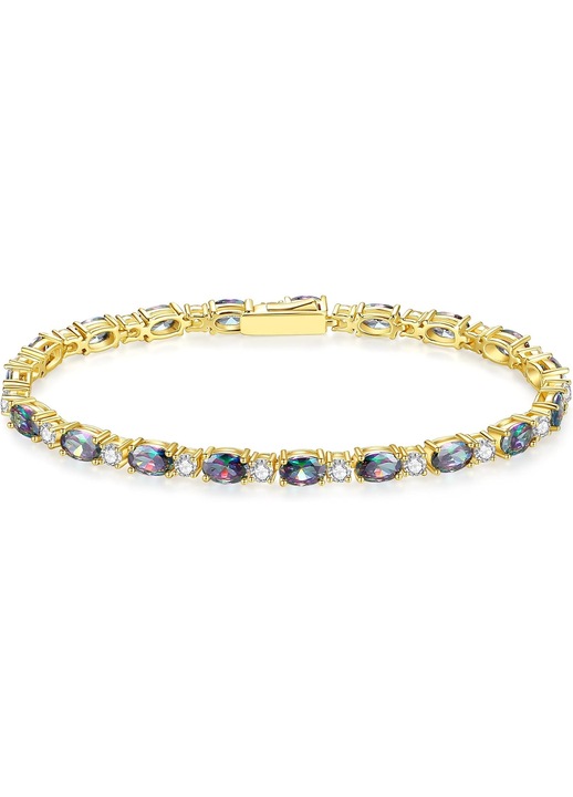 Bratara Tenis FANCIME Aur 14K Argint Sterling 925 Piatra Lunii 19cm