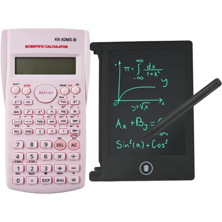 Преносим научен калкулатор KK-82MS-D с 4.4" LCD екран, таблет за писане