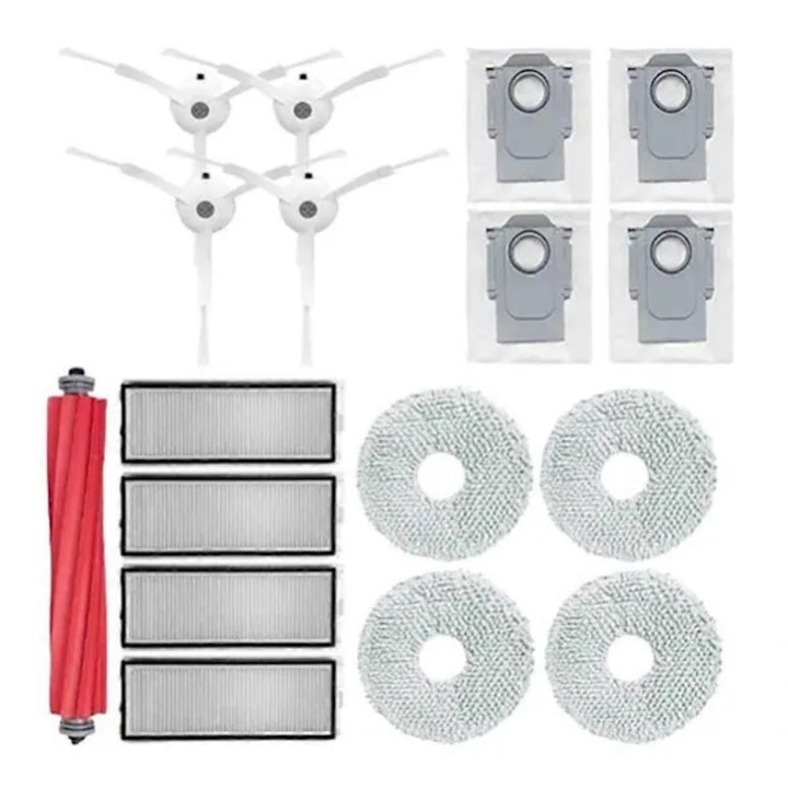 Set piese de schimb pentru aspirator robot Qrevo Pro/MaxV/Qrevo S, perie principala rulanta 1, perii laterale 4, lavete mop 4, filtre 4, saci de praf 4, multicolor, PRE-CJk0515-26-0826-162