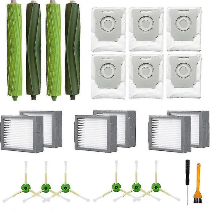 Set piese de schimb pentru iRobot Roomba J7/J7+/i7/i7+/i3/i3+/i4, role principale 4, perii laterale 6, filtre HEPA 6, saci de praf 6, perie de curatare 1, surubelnita 1, multicolor, PRE-CJk0515-26-0826-130