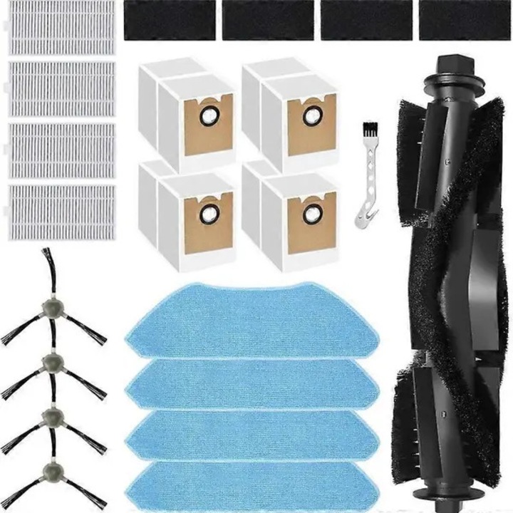 Set piese de schimb pentru aspirator robot Lefant M2/M2 Pro/M2S Pro PRE-CJk0515-26-0826-360, perie principala 1, perii laterale 4, filtre HEPA 4, filtre spuma 4, lavete mop 4, saci de praf 4