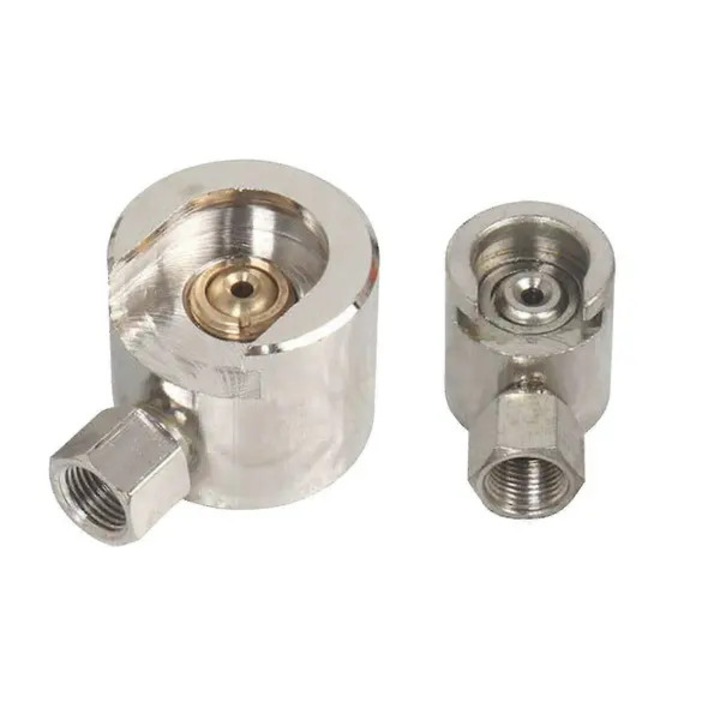 Csatlakozó zsírzógombhoz PRE-CJk0515-26-0826-1212, belső menet 16/22 mm, fém, ezüst, 36x25x40 mm