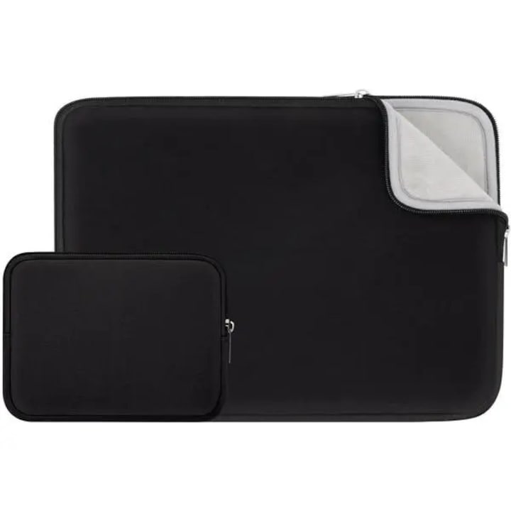 Husa pentru laptop PRE-CJk0515-26-0826-1594, compatibila cu 13.3" MacBook Air/Pro M1-M4, buzunar pentru accesorii, protectie multi-strat, negru, 12.6 x 8.86 x 0.79 in
