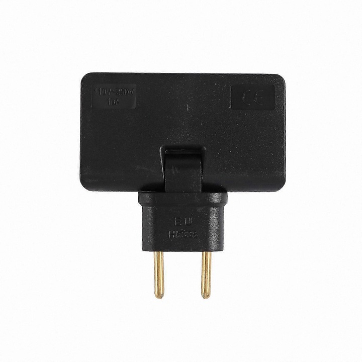 Adaptor priza rotativ EU 1-in-3, 1500W (110–250V) 10A, ABS, negru, model CJ-F-K0204-20260826-197