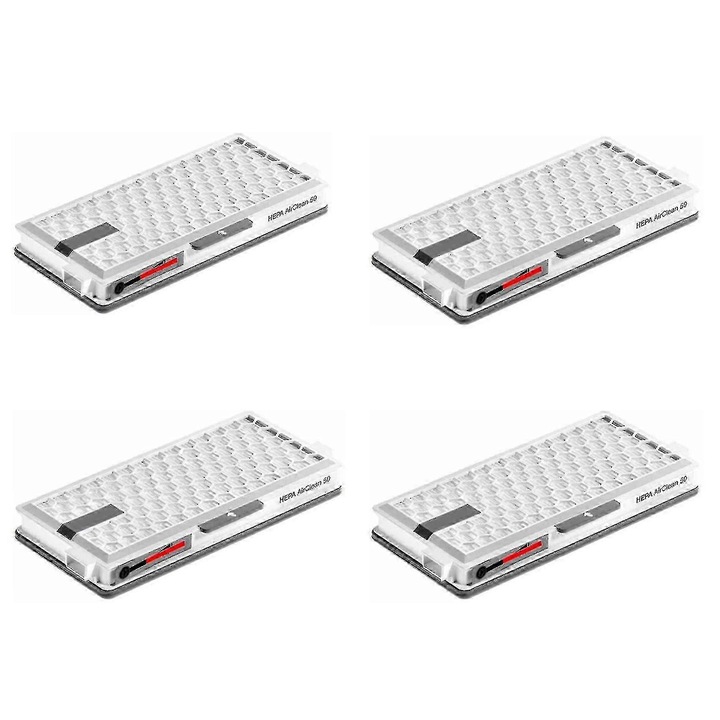 Filtru HEPA de schimb HEPA AirClean 50 compatibil cu S4/S5/S6/S8, S4000/S5000/S6000/S8000, C1-C3, alb, set 4 buc