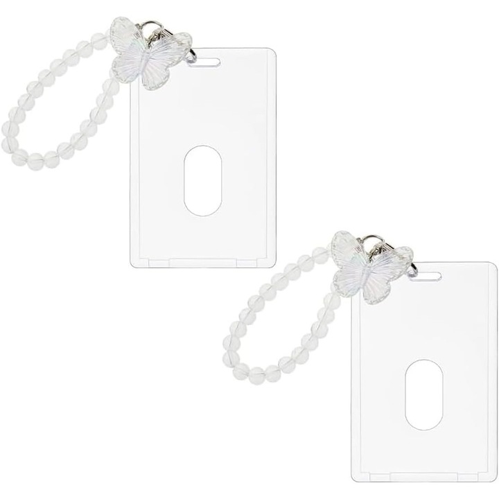 Set 2 Suporturi Acrilice K-pop pentru Fotocarte cu Inel Chei