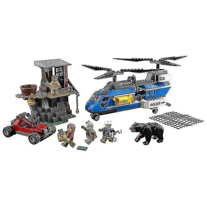 Set de constructie City Series 60173, compatibil LEGO, elicopter de politie cu figurine si accesorii, multicolor