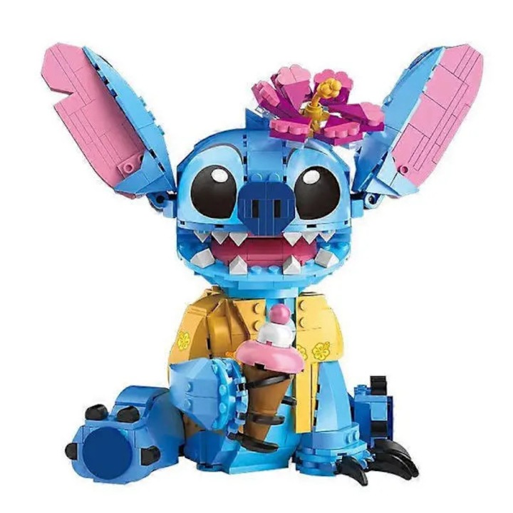 Set de construit Stitch (Disney) PRE-CJk0515-26-0826-4405, figurina articulata din piese tip blocuri, multicolor, recomandat 9+ ani