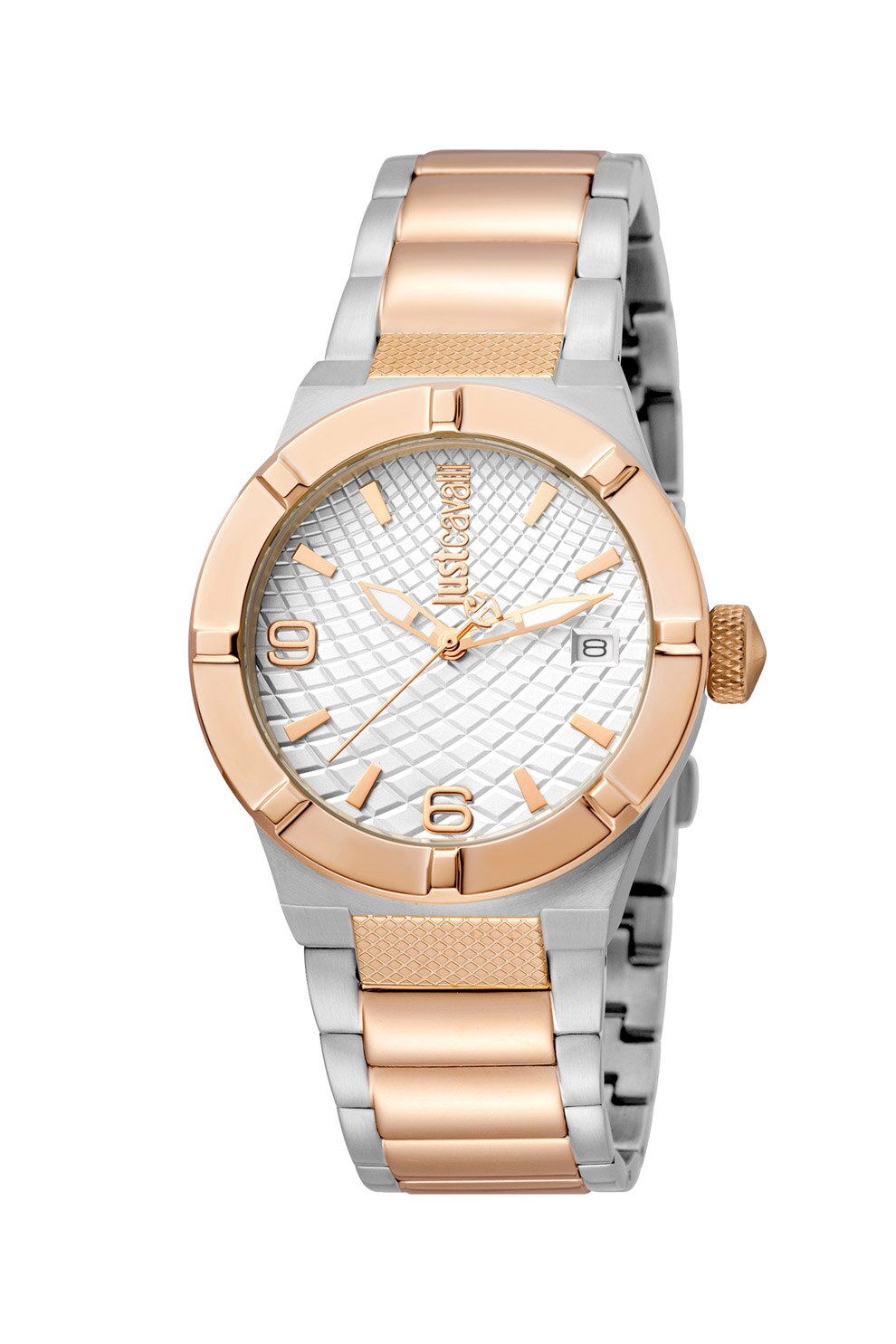 JUST CAVALLI, Ceas din otel inoxidabil, Argintiu/Auriu rose